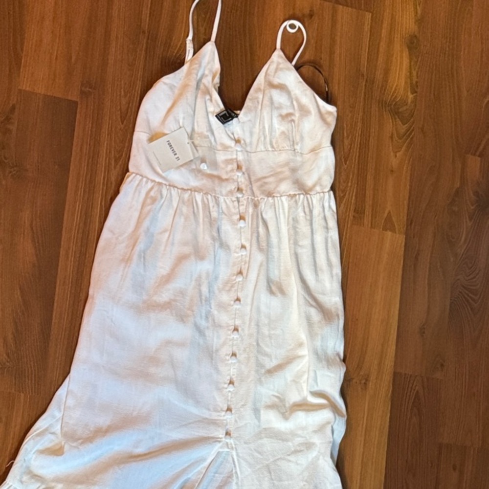 White Button-Down Maxi Dress forever 21 L